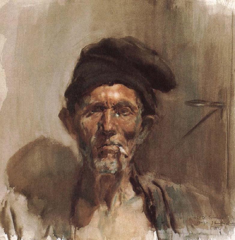 Joaquin Sorolla Smoking old man Germany oil painting art